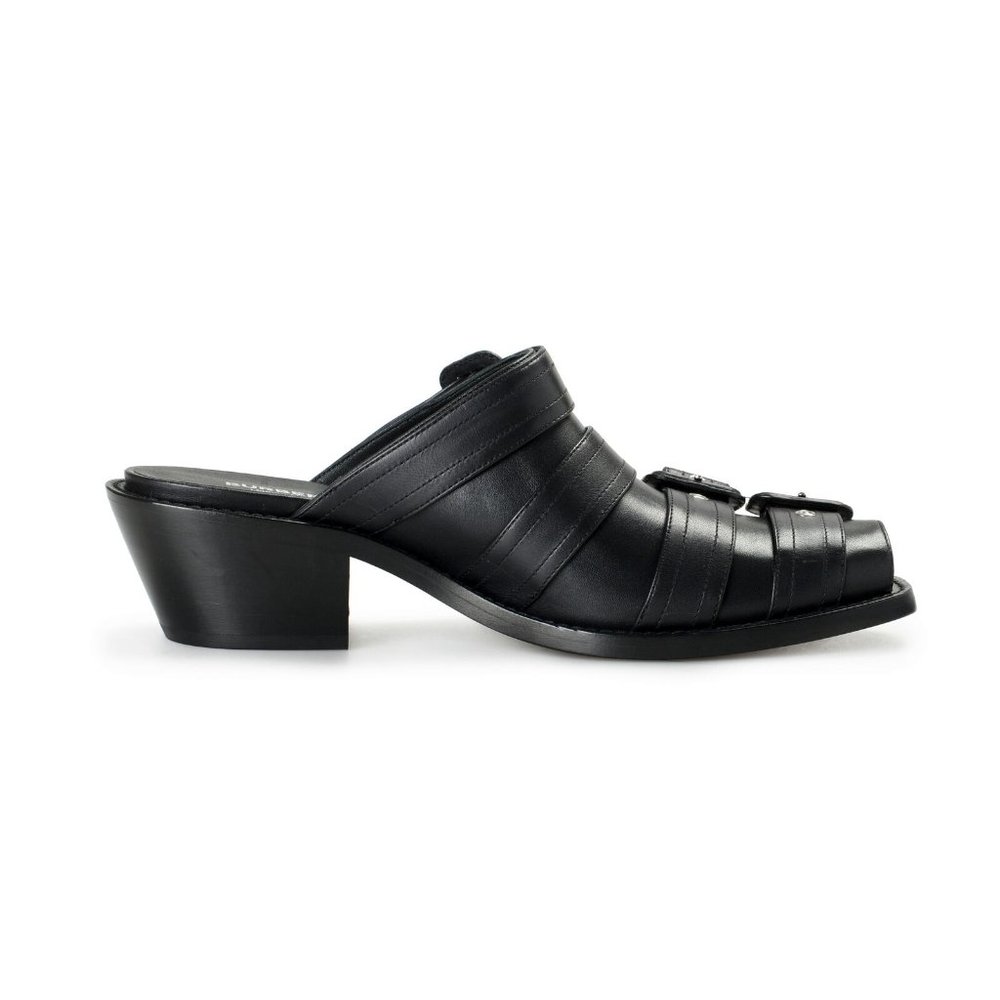 Burberry Women's "Barcroft" Black Heeled Mules Sandals Shoes US 6 IT 36 - Picture 4 of 8